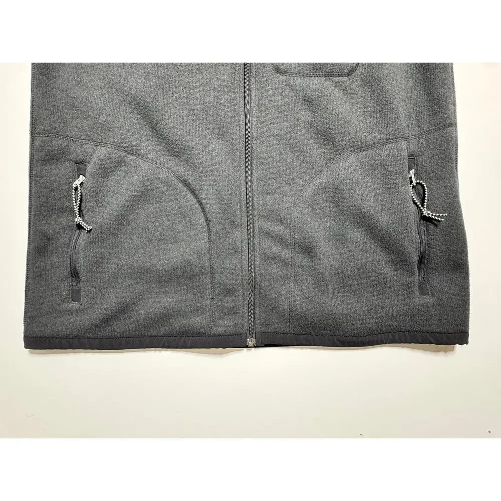The North Face Mens Hommes Dark Gray fleece Zip up Vest Size Large.